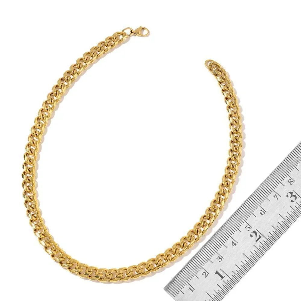 ION Plated YG  Curb Necklace 24 in